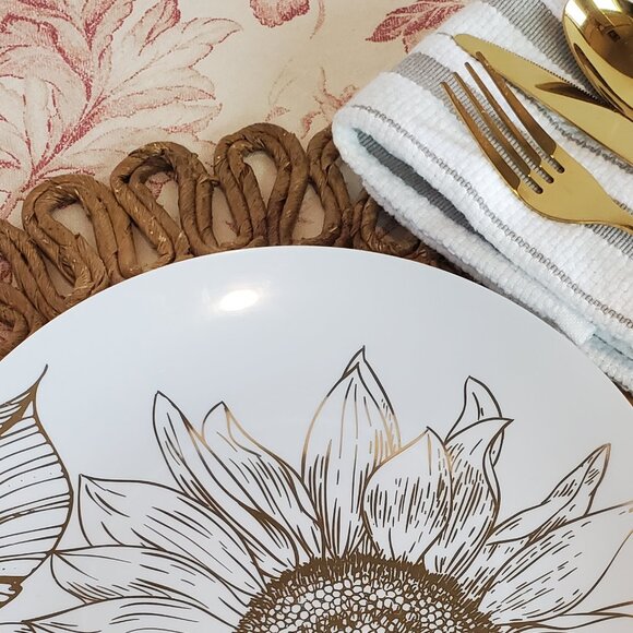 Placemats 12" Round - Set of 4 Natural Woven - Picture 5 of 7